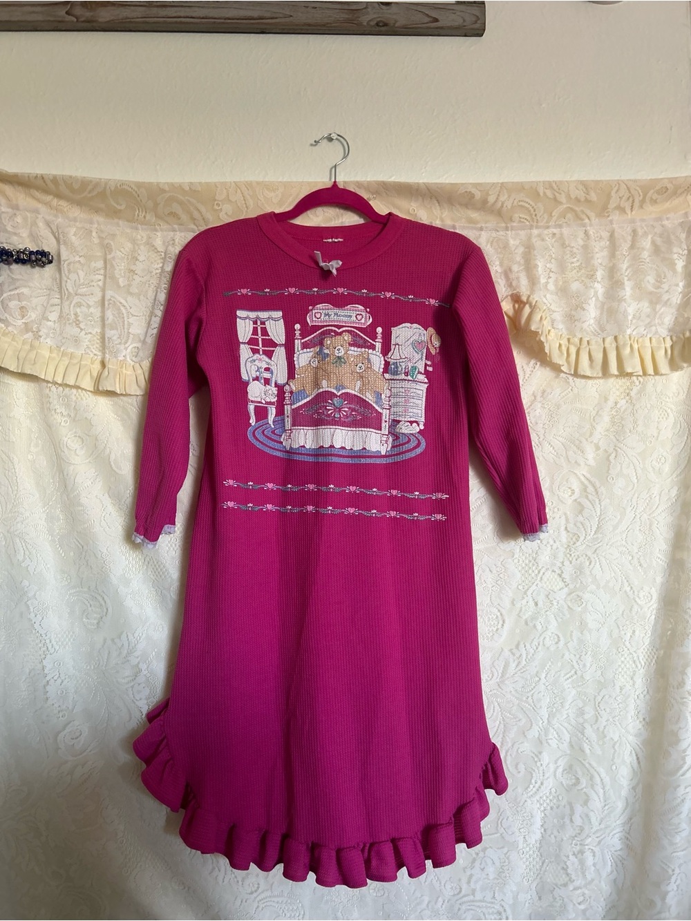 Vintage kids teddy bear nightgown size 9/10